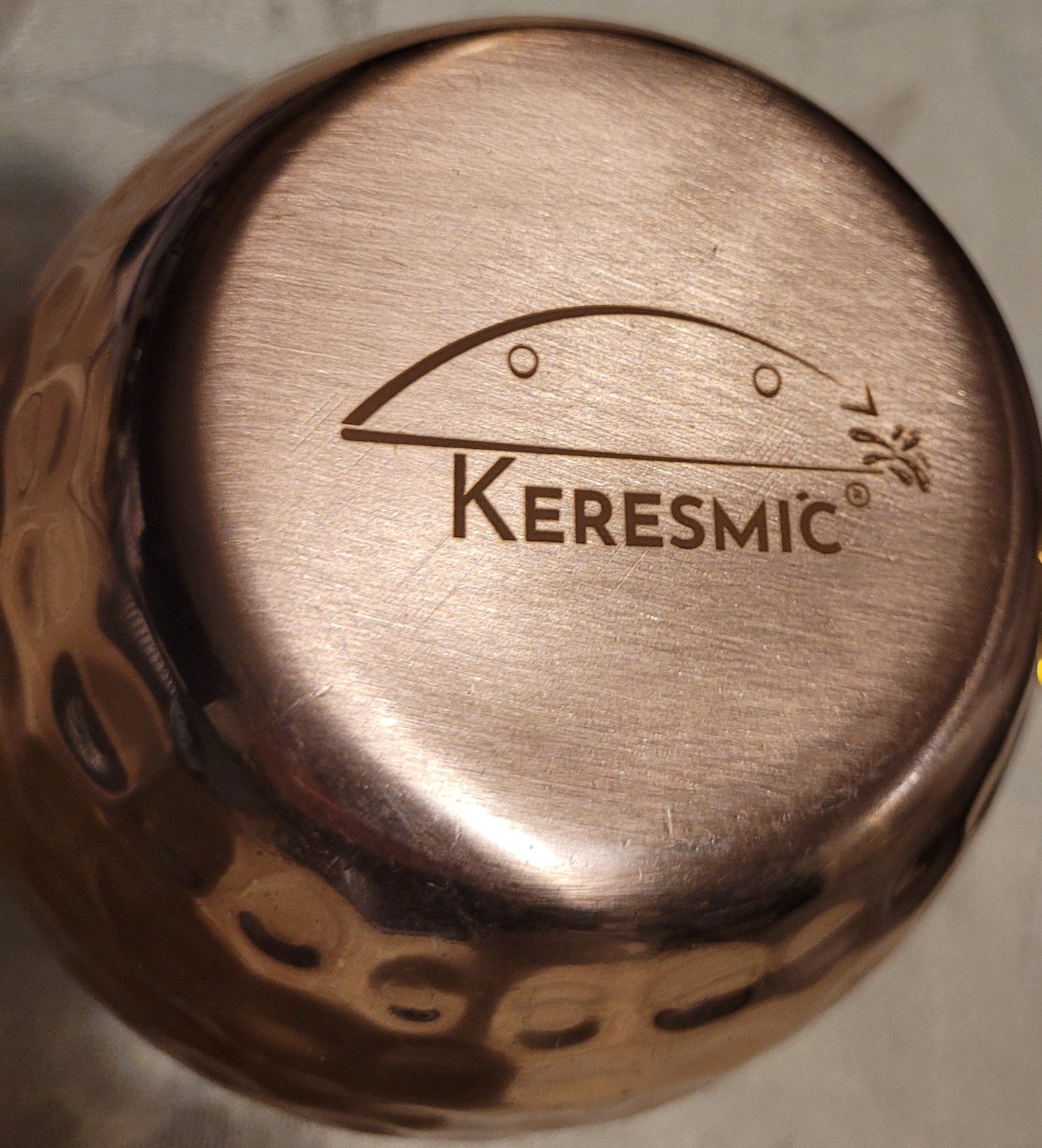 COPPER MUG WITH KERESMIC ENGRAVING