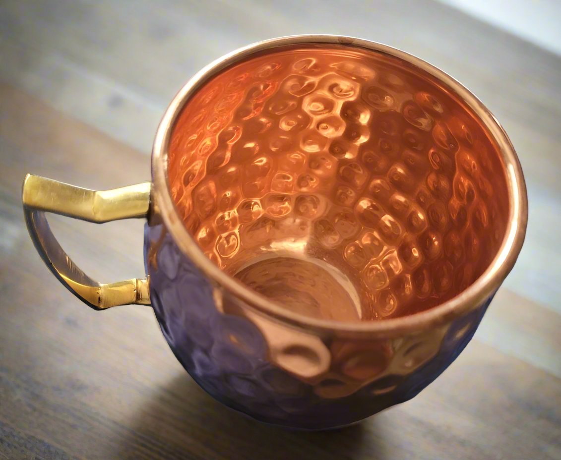 COPPER MUG WITH KERESMIC ENGRAVING