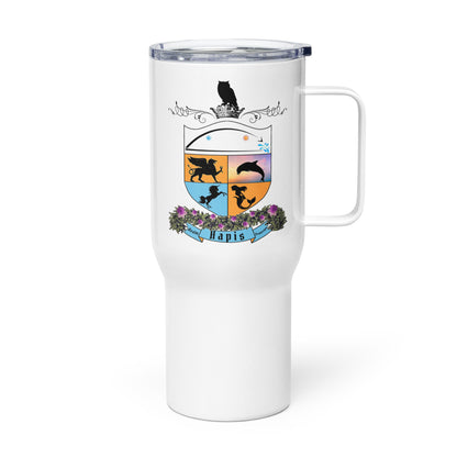 Travel mug with a handle - Hapis Coat of Arms